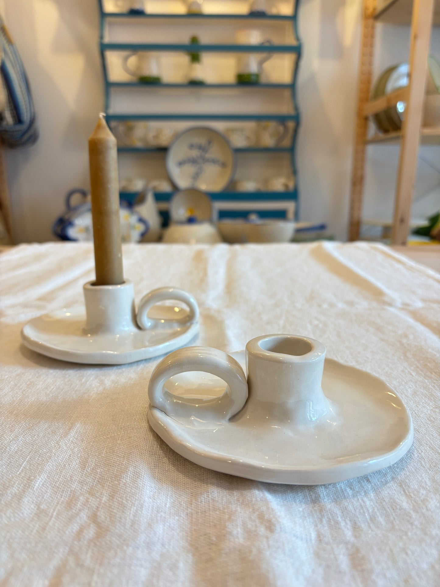 Portavelas de cerámica