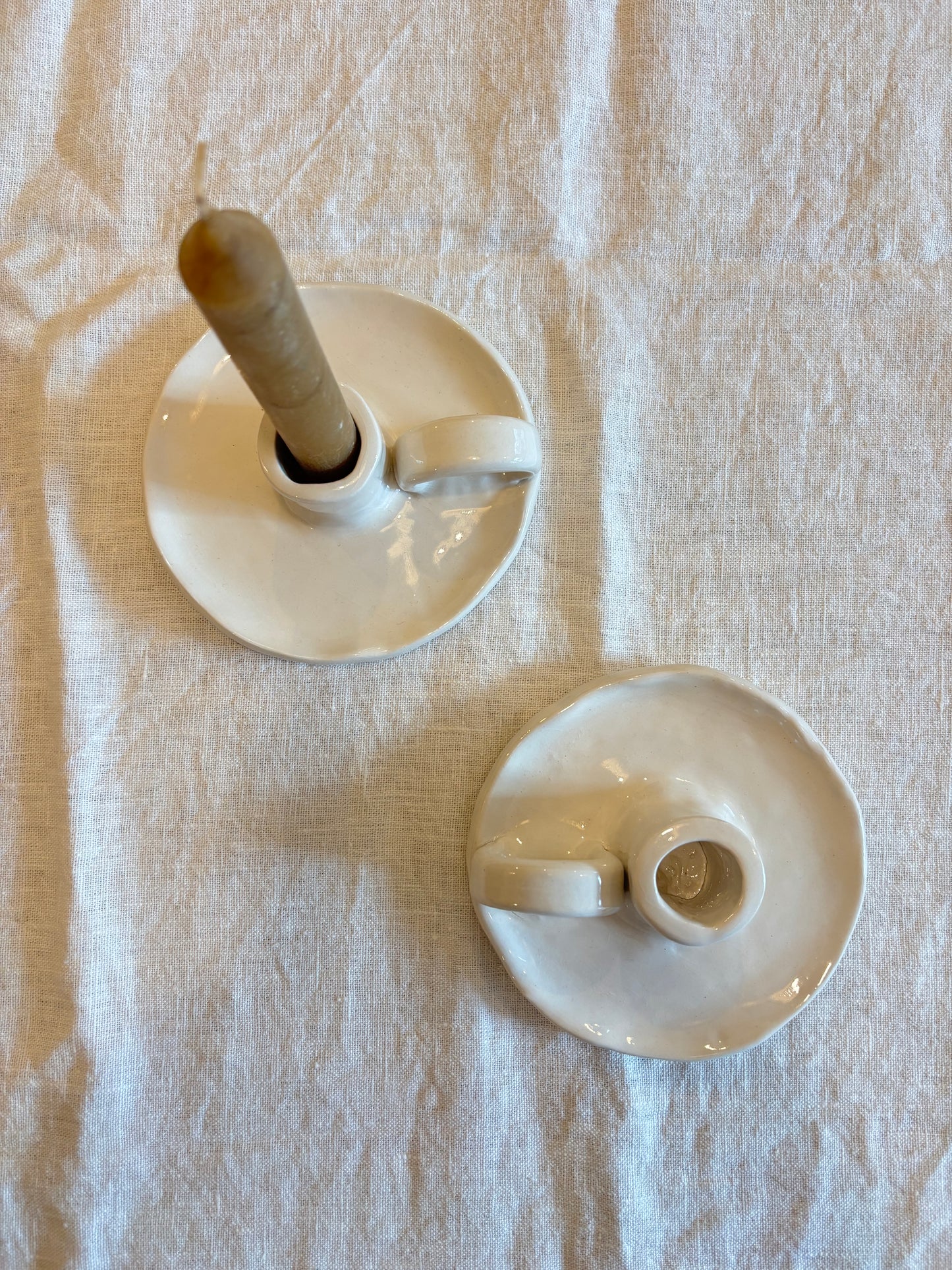 Portavelas de cerámica